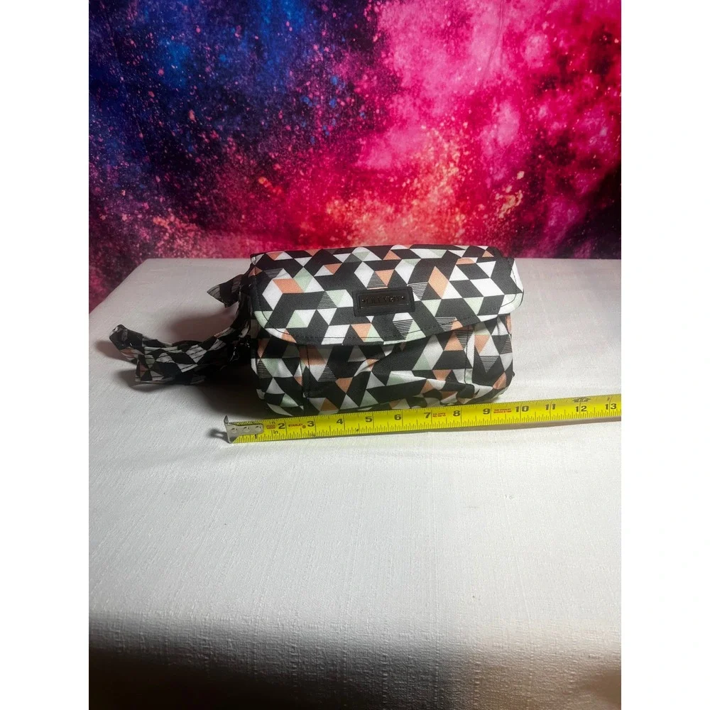 Lillybit Diaper Clutch Bag Geometric Triangle Print Black Peach Mint Green Small